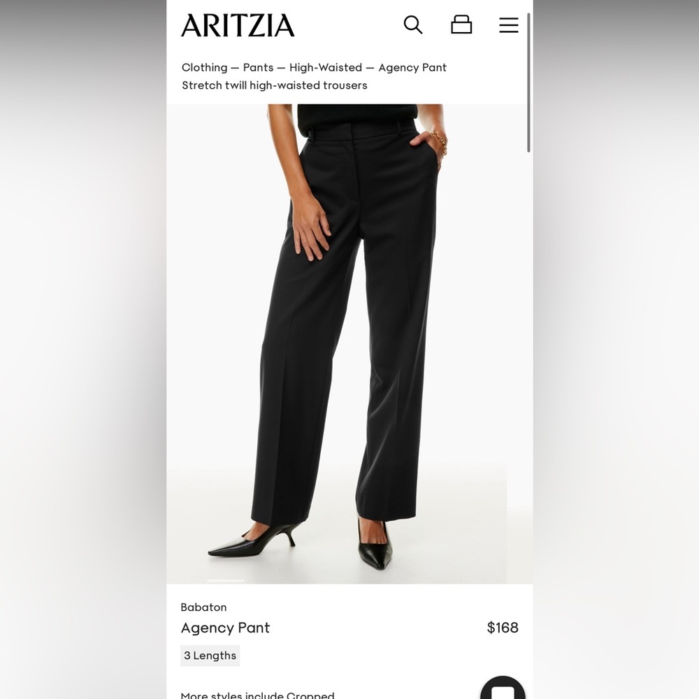 Aritzia Agency Pants (Black)